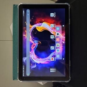 Sleek Black Tablet with Vivid Display, Case, Keyboard, And Mouse Included
